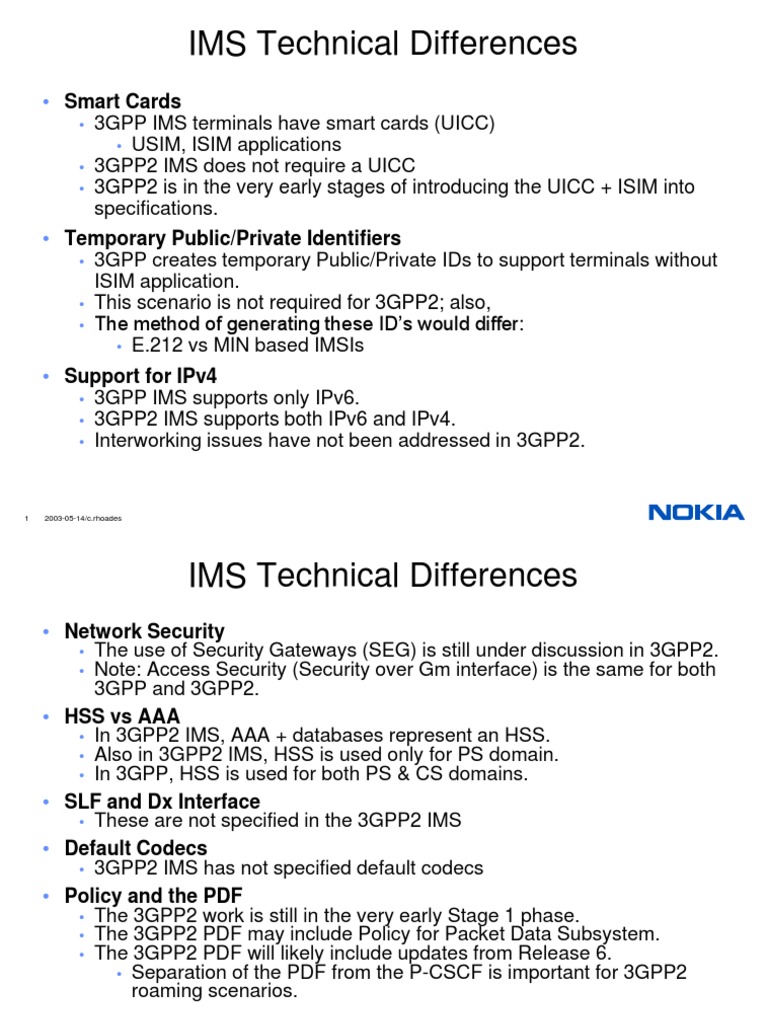 04 IMS Technical Differences (Nokia) | PDF | Ip Multimedia Subsystem ...