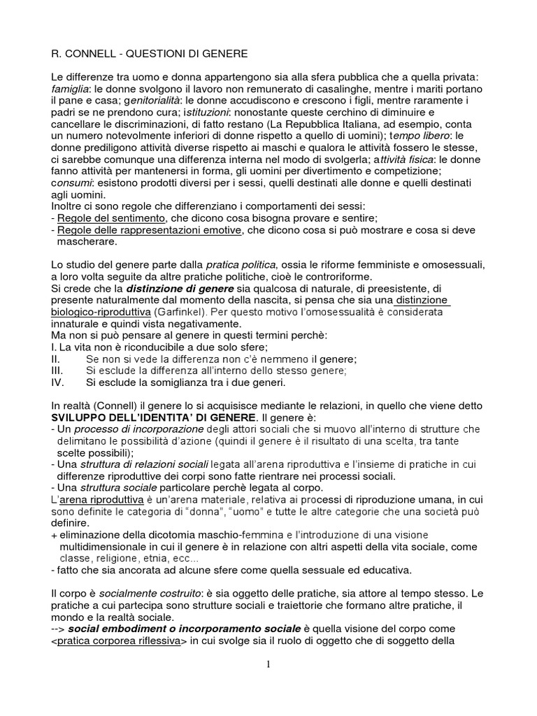 CONNELL ITALIANO 02 Questioni - Di - Genere - Connel | PDF