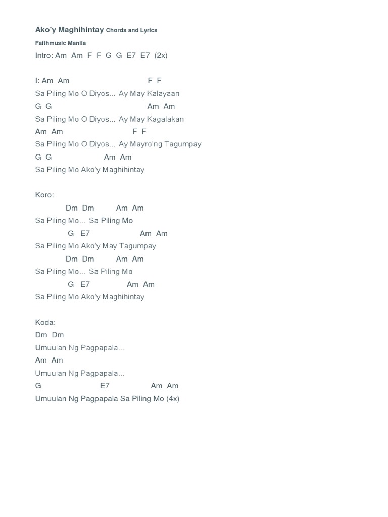 Ako Y Maghihintay Pdf