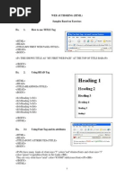 WEB AUTHORING (HTML) Samples Based On Exercises