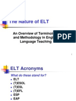 The Nature of ELT: An Overview of Terminology and Methodology in English Language Teaching