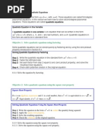 Section 8.1 Solving Quadratic Equations