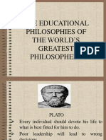 The Educational Philosophies of The World S Greatest Philosophers