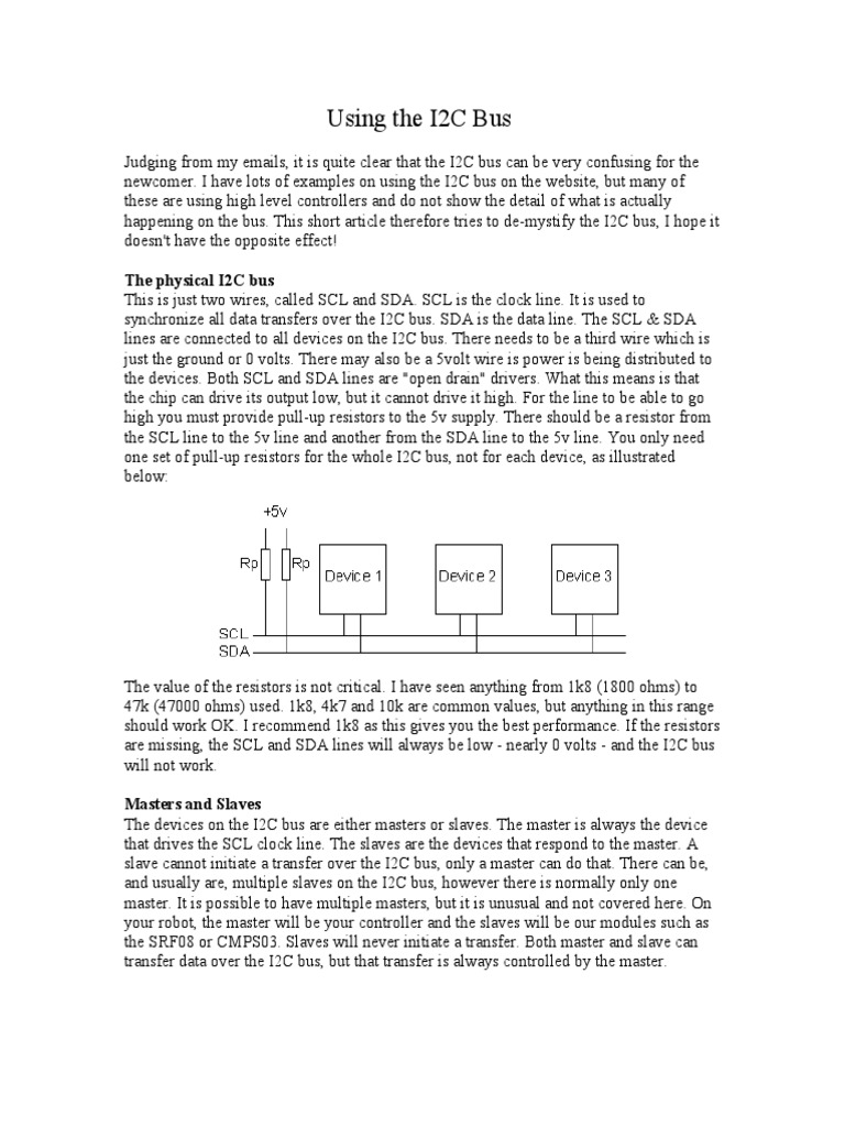 The Physical I2C Bus | PDF | Physical Layer Protocols | Computer Networking