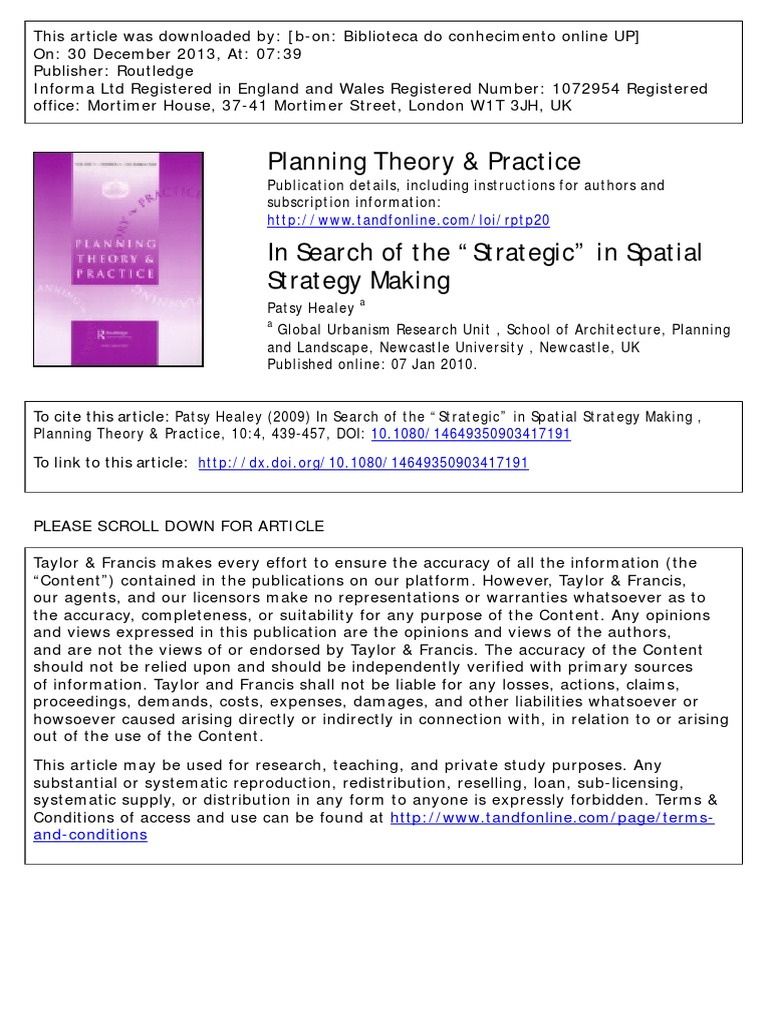 Strategic Spatial Planning Insights | PDF | Framing (Social Sciences ...