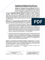 ACTA DE ACUERDOS ENTRE EL PROGRAMA NACIONAL YACHAY Y LA ASOCIACIÓN La Nueva Aurora