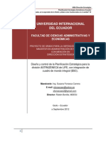 Diseño y control de la Planificación Estratégica para la división ASTRAZENECA de LIFE, con integración de cuadro de mando integral (BSC)