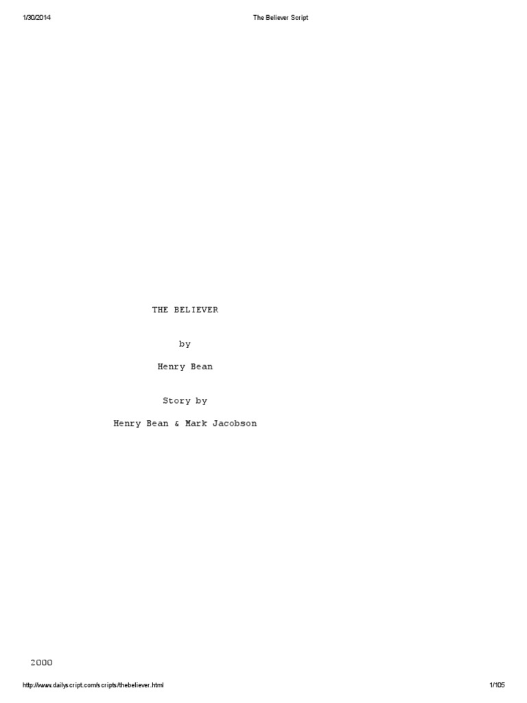 The Believer Script Overview | PDF | Naval Aviation | Violence