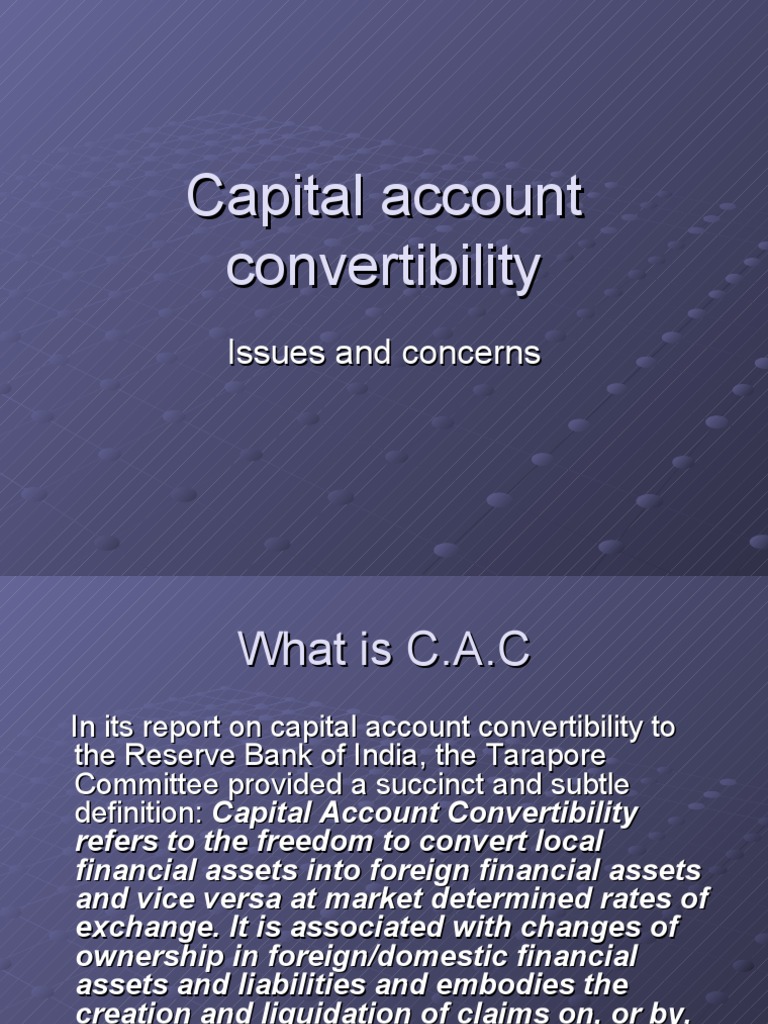 India’s Capital Account Convertibility Status | PDF | Capital Account ...