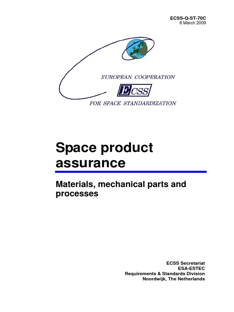 ECSSQST70C Materials, Mechanical Parts and Processes PDF
