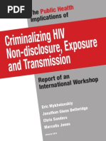 Download Public Health Implications of Criminalizing HIV Non-Disclosure Exposure and Transmission January 2014 by HIV Justice Network SN203696470 doc pdf