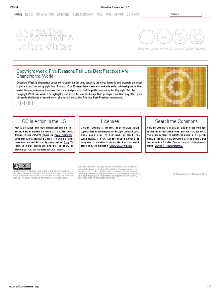 Creative Commons U.S. Licenses Overview | PDF