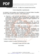 CPC - PS-Covilhã  Carta de despedida e agradecimento