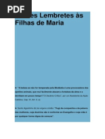 Breves Lembretes às Filhas de Maria