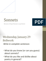 Sonnets - Notes and Bellwork