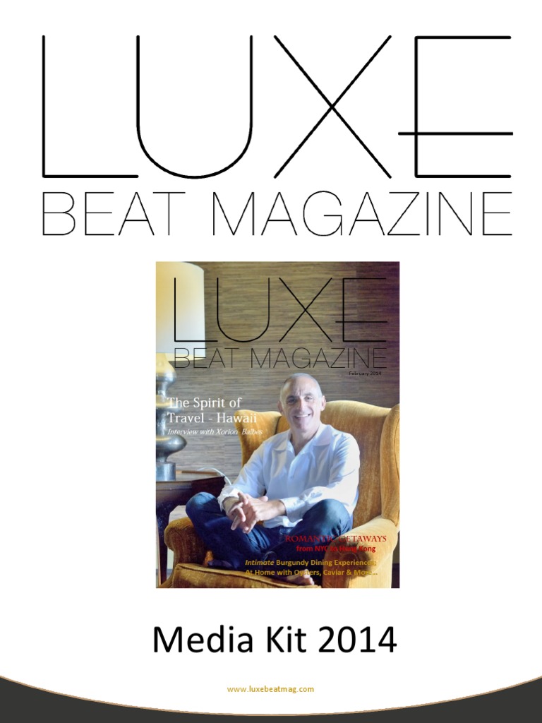 Luxe Beat Magazine Media Kit | PDF | Advertising | Tourism