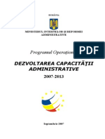 Programul Operaţional DEZVOLTAREA CAPACITATII ADMINISTRATIVE 2007 2013