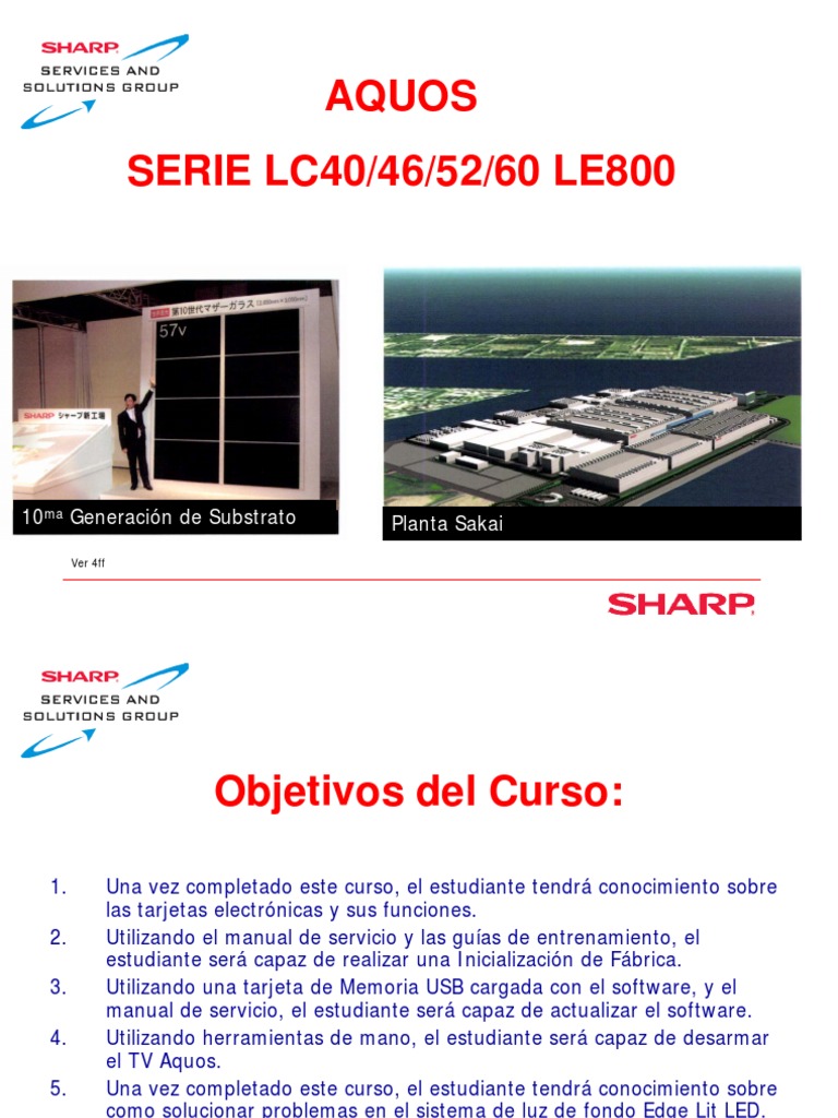 Curso Le810 Sharp | PDF | Hdmi | Pantalla de cristal líquido