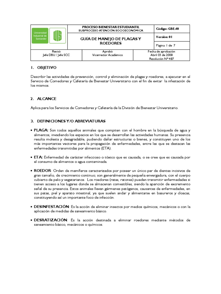 Guía de Control de Plagas y Roedores | PDF | Salud y bienestar