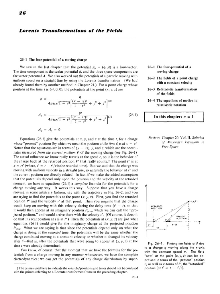Lorentz Transformations of The Fields | PDF