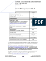 Estimated Expenses MHA Program 2011-12