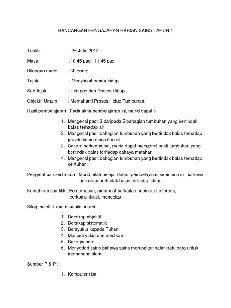 Rangsangan Dan Gerak Balas Tumbuhan