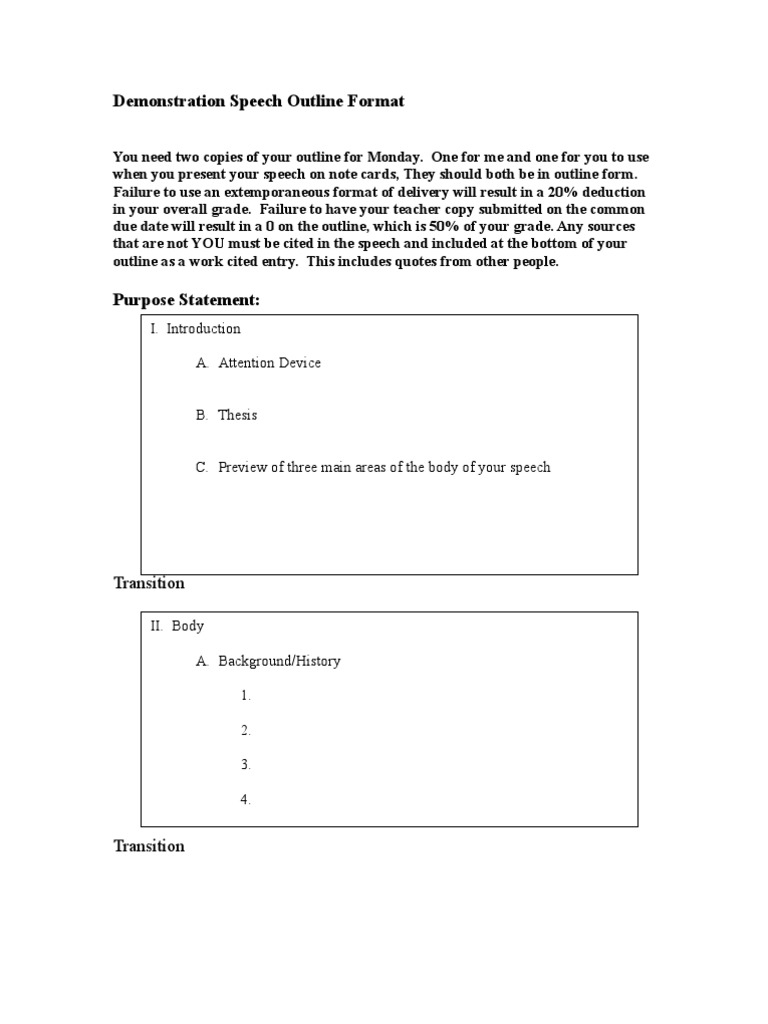 demonstration-speech-outline-format