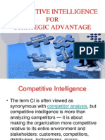 COMPETITIVE INTELLIGENCE FOR STRATEGIC ADVANTAGE