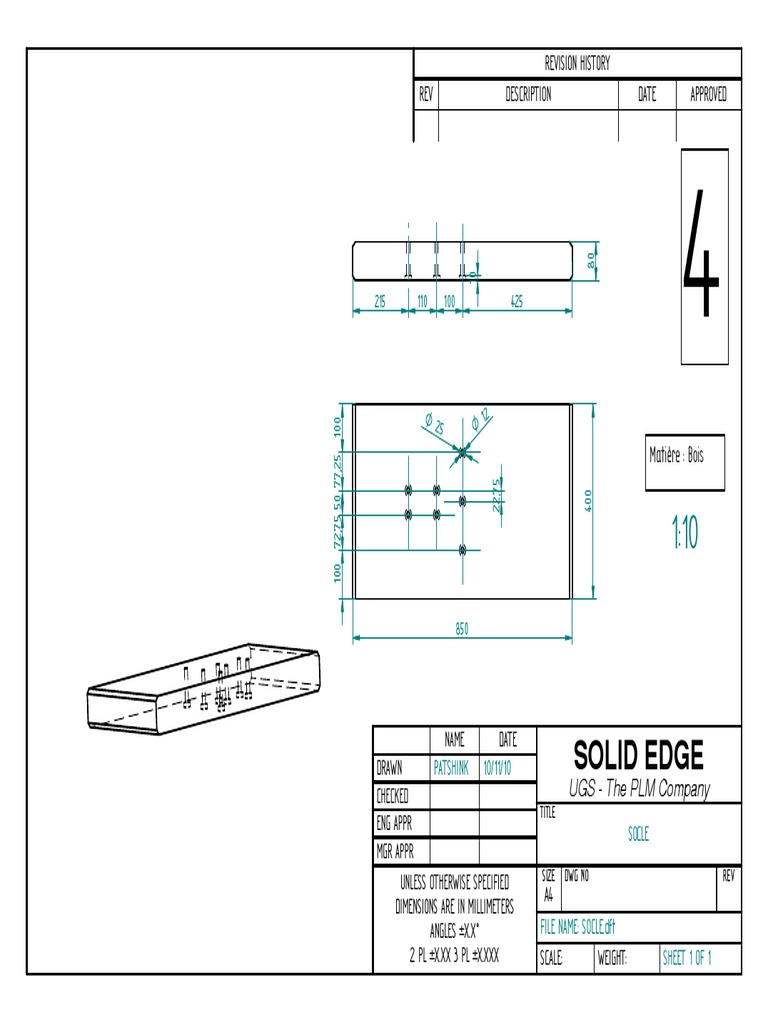 Technical Drawing for Socle Design | PDF | Technology & Engineering