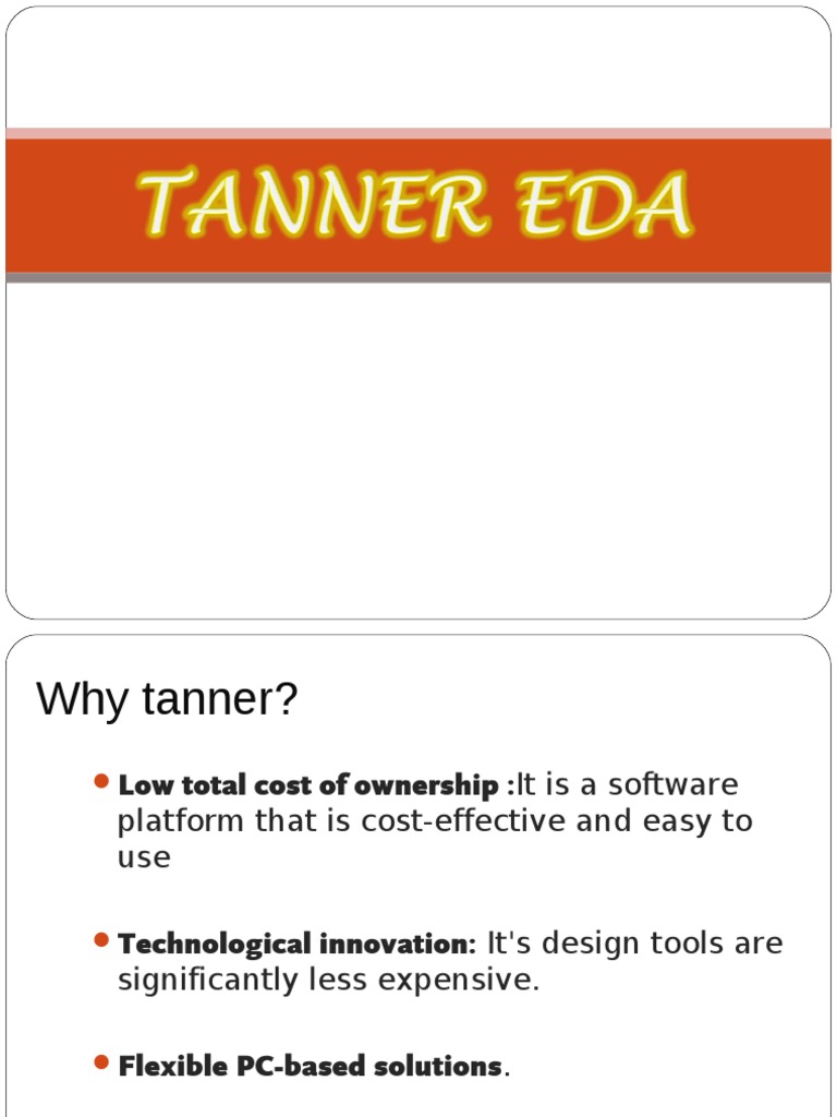 Tanner EDA: Cost-Effective Design Tools | PDF | Electronic Design ...