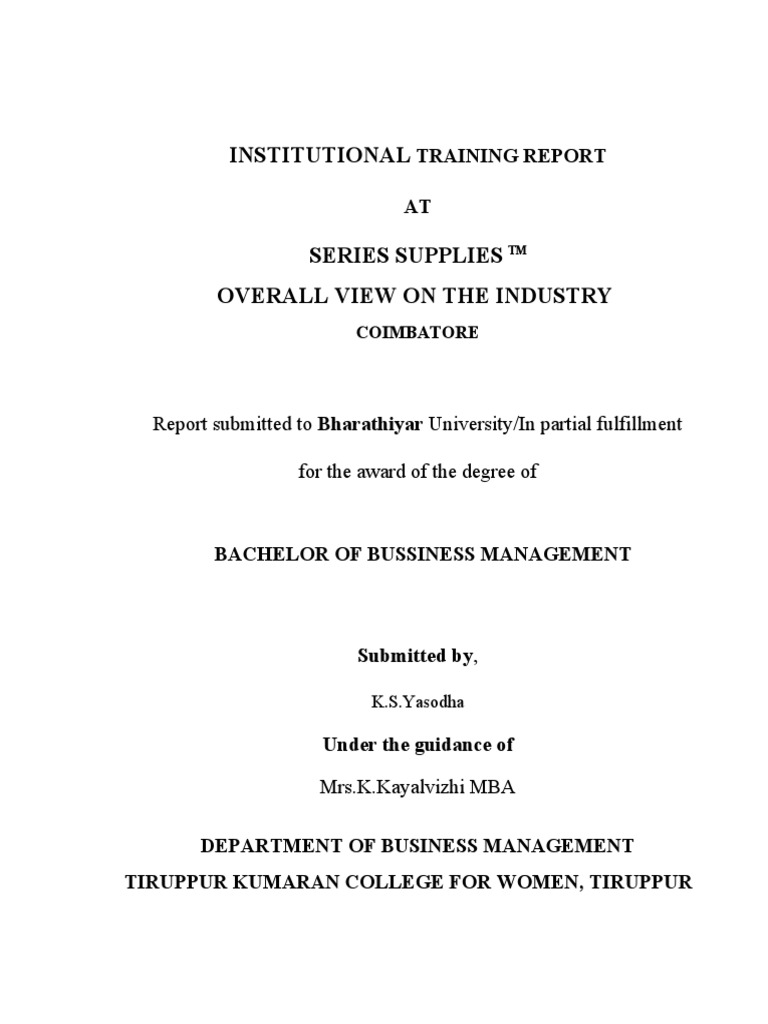 Institutional: Training Report AT | PDF