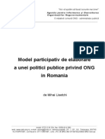 Model Participativ de Elaborare A Unei Politici Publice Privind ONG in Romania