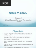 Oracle 11g: SQL: Data Manipulation and Transaction Control