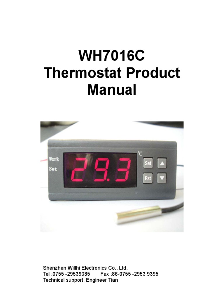Willhi temp control Wh7016c 12vdc User Manual Thermostat Mode
