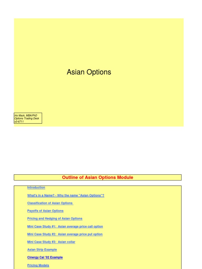 Asian Options | PDF | Option (Finance) | Hedge (Finance)