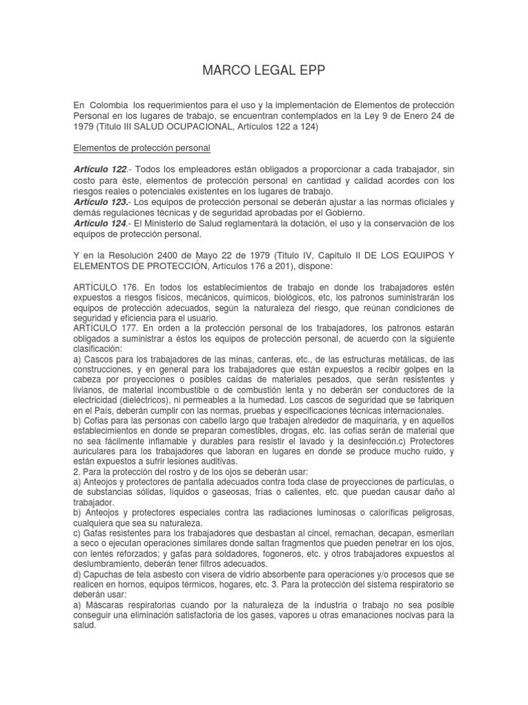 Marco Legal Epp PDF Soldadura Construcción