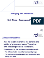 Unit Three - Groups and Teams: Managing Self and Others
