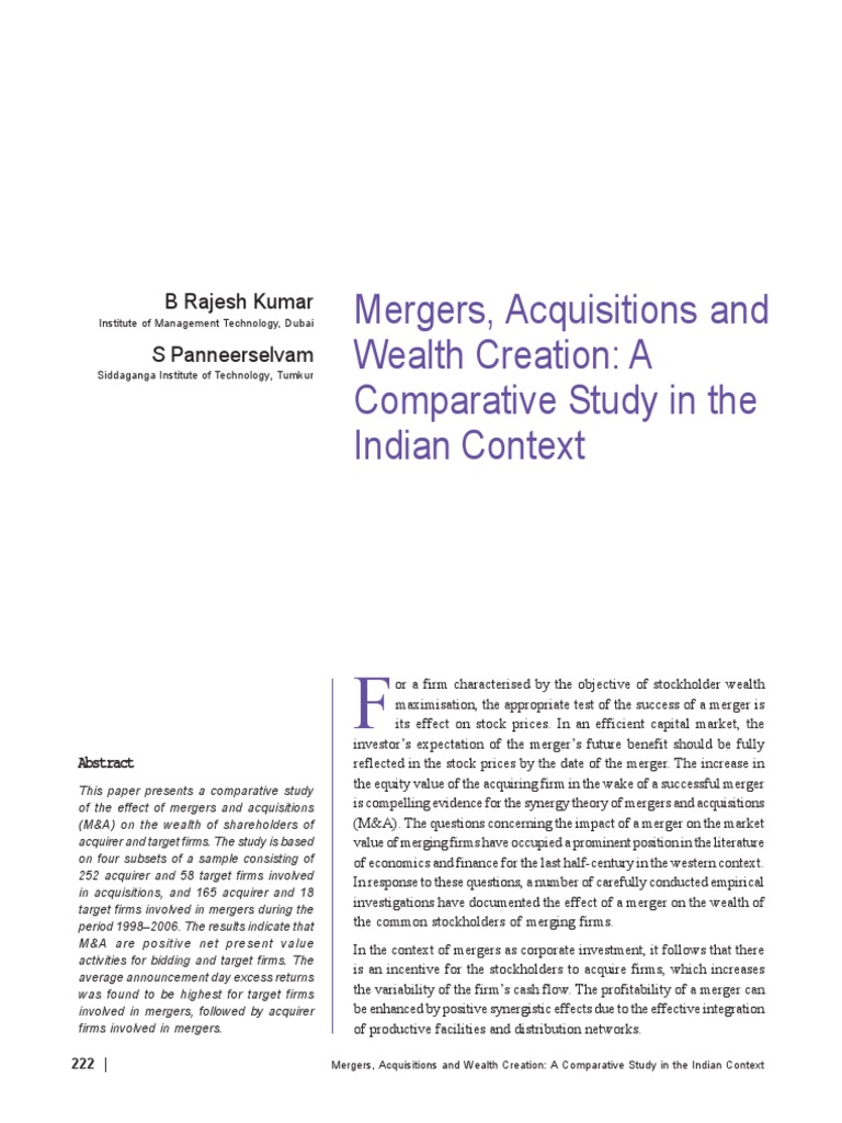Mergers, Acquisitions and | PDF | Takeover | Mergers And Acquisitions