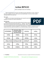 Action Bingo Sample Game