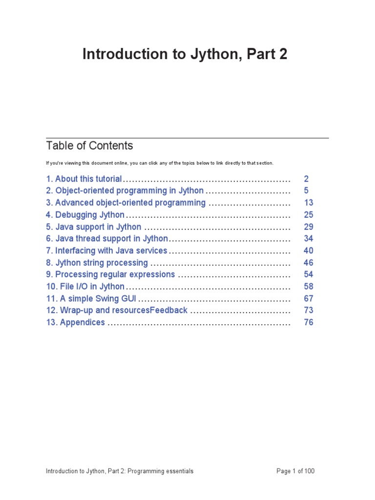 Jython Programming | PDF | Inheritance (Object Oriented Programming ...