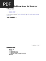 Receita de Rocambole de Morango