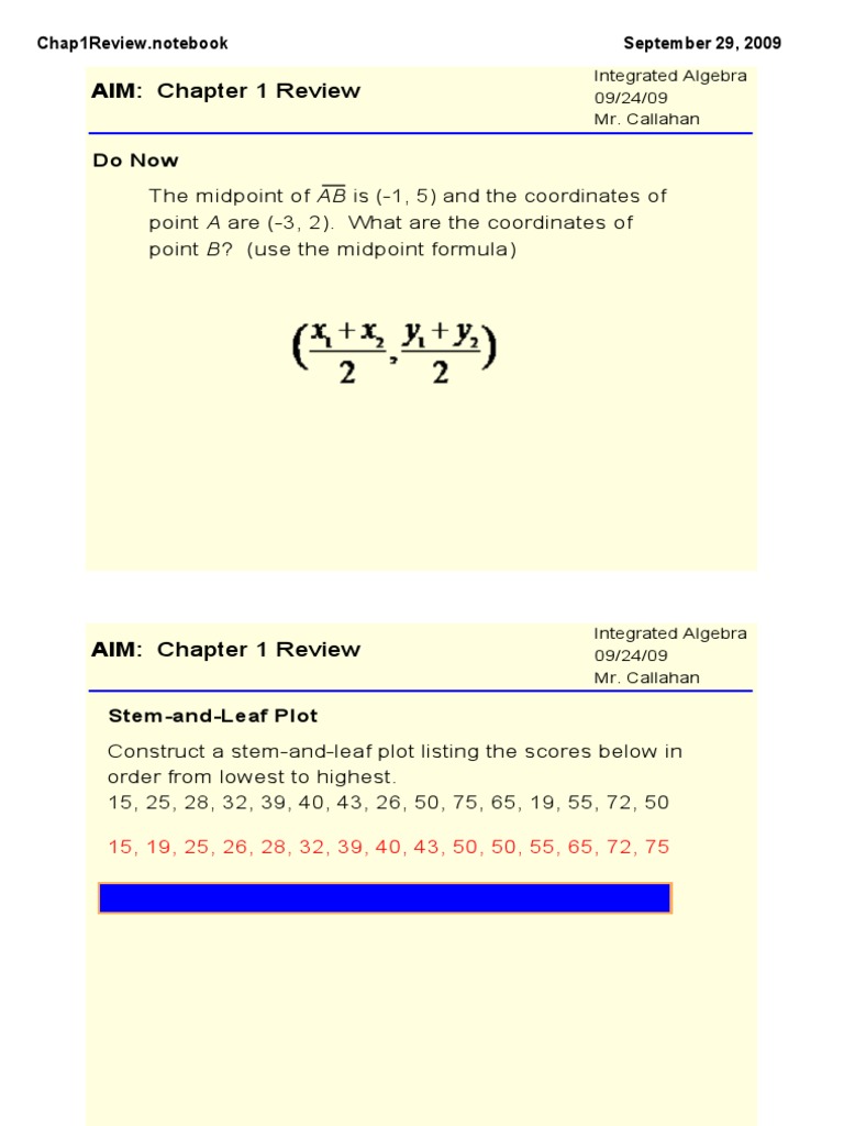 AIM: Chapter 1 Review: Do Now | PDF | Algebra | Abstract Algebra