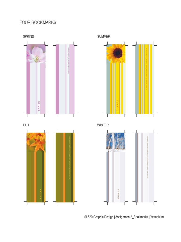 Seasonal Bookmark Designs and Quotes | PDF