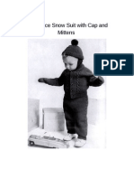 Two Piece Snow Suit With Cap and Mittens Document