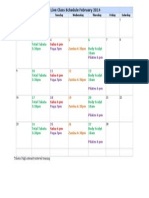 Feb 2014 Live Class Schedule