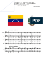 Himno Nacional de Venezuela. Piano y Coro Mixto