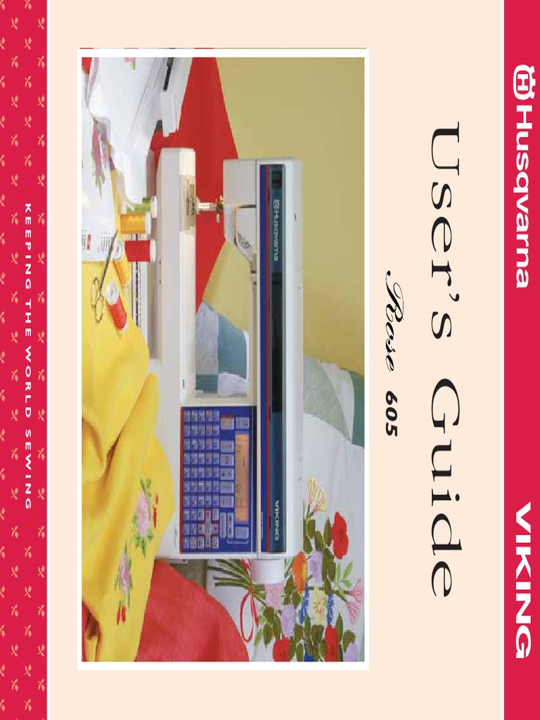 Viking husqvarna rose 605 manual english  sewing machine  embroidery