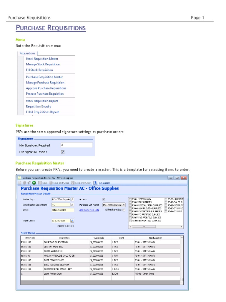 Purchase Requisition Process Guide | PDF | Computing | Software