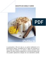 Receta de Pannacotta