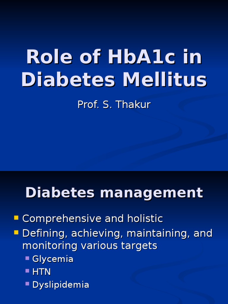 HbA1c Test and Diabetes Management | PDF | Glycated Hemoglobin ...